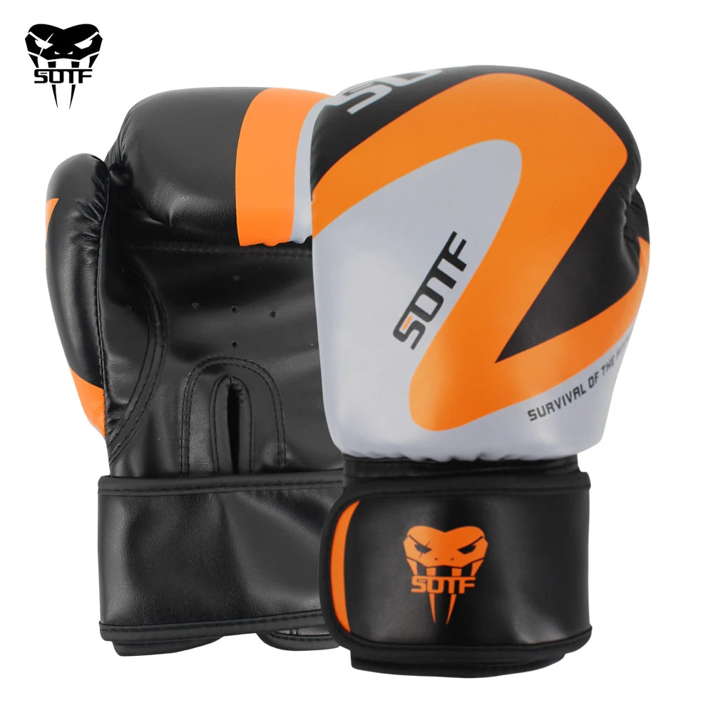 SUOTF MMA fighting Boxing Sports Leather Gloves Tiger Muay Thai boxing pads fight Women/Men sanda boxe thai glove box Training