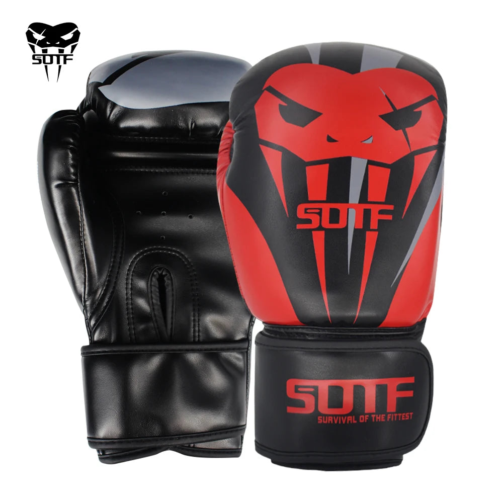 SUOTF MMA fighting Boxing Sports Leather Gloves Tiger Muay Thai boxing pads fight Women/Men sanda boxe thai glove box Training