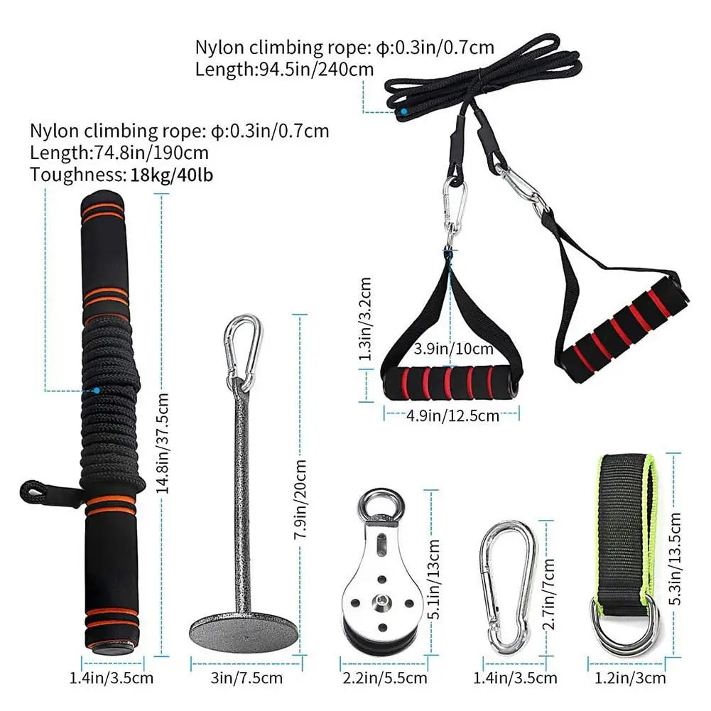 Fitness Pulley Cable System – DIY Forearm & Arm Strength Trainer for Biceps/Triceps Home Gym