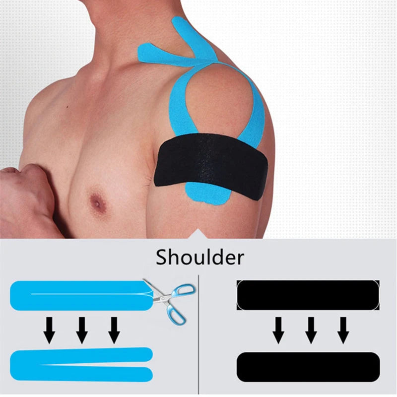 5M Breathable Cotton Kinesiology Tape - Elastic Muscle Support for Injury & Pain Relief