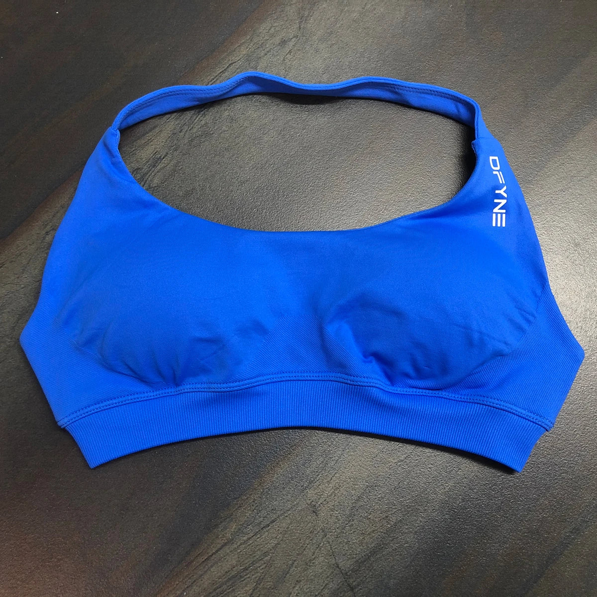 Dfyne Impact Seamless Halter Sports Bra – Women's Medium Support Padded Gym & Yoga Top