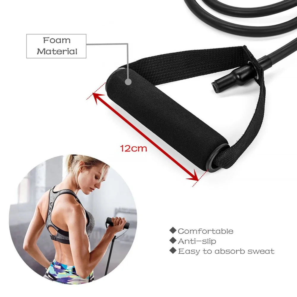 Multifunction Resistance Bands with Handles – Hot Yoga & Gym Muscle Training