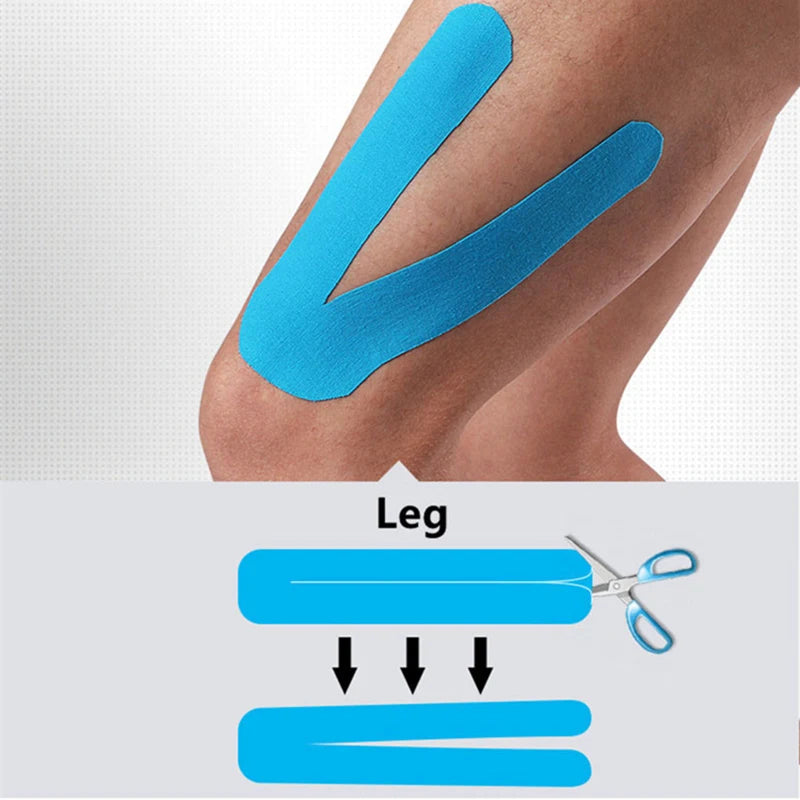 5M Breathable Cotton Kinesiology Tape - Elastic Muscle Support for Injury & Pain Relief