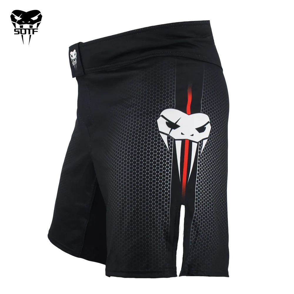 SOTF mma Adults Venomous snake clothing fight Red geometric boxing shorts Tiger Muay Thai mma shorts boxing shorts sanda