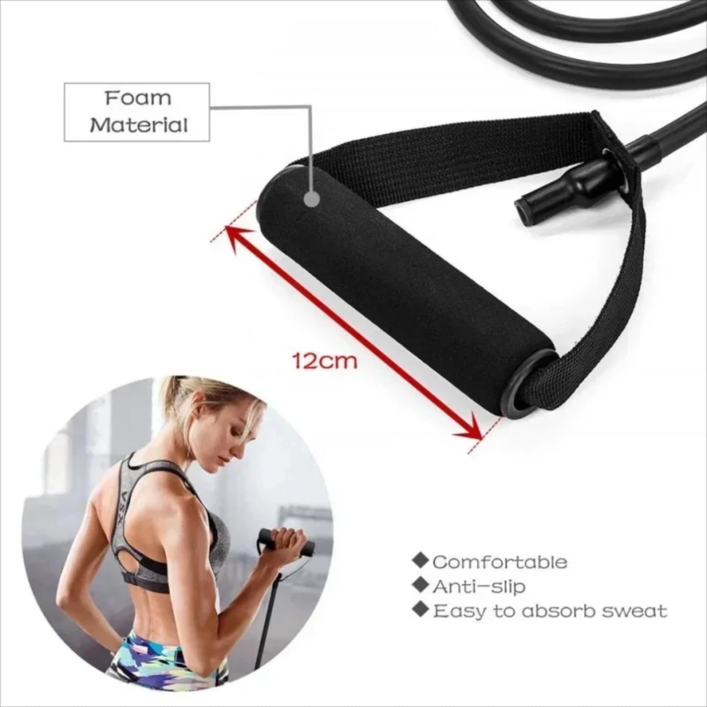 Multifunction Resistance Bands with Handles – Hot Yoga & Gym Muscle Training