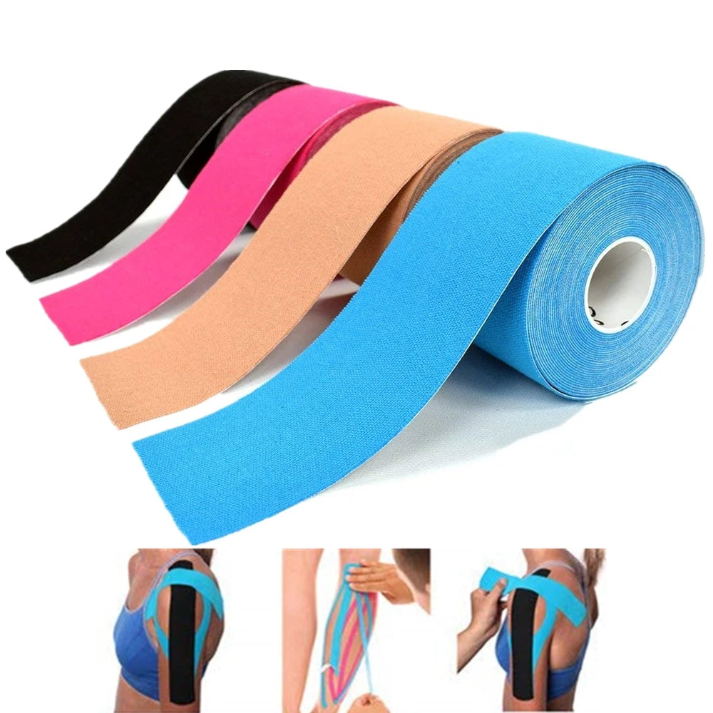 5M Breathable Cotton Kinesiology Tape - Elastic Muscle Support for Injury & Pain Relief