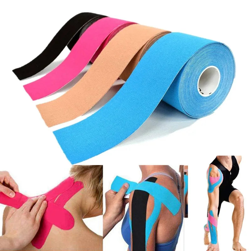 5M Breathable Cotton Kinesiology Tape - Elastic Muscle Support for Injury & Pain Relief