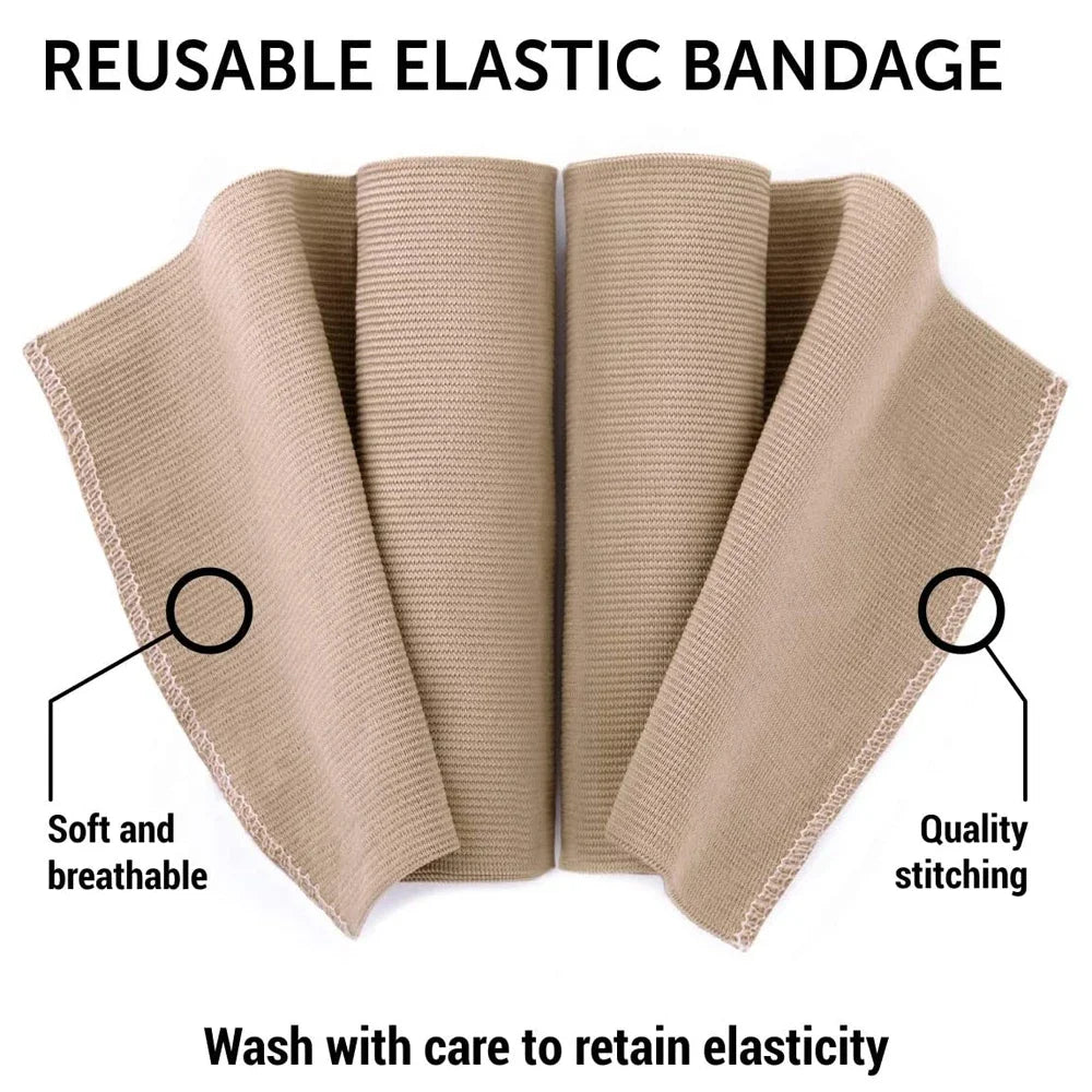 Premium Elastic Compression Bandage Wrap - Latex-Free, Self-Closure, Ideal for Sports & First Aid