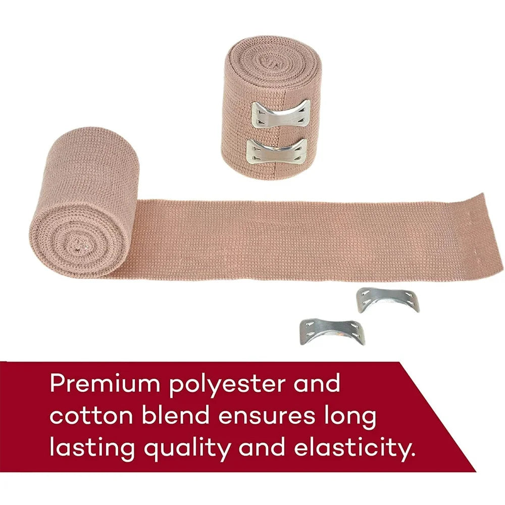 Premium Elastic Compression Bandage Wrap - Latex-Free, Self-Closure, Ideal for Sports & First Aid