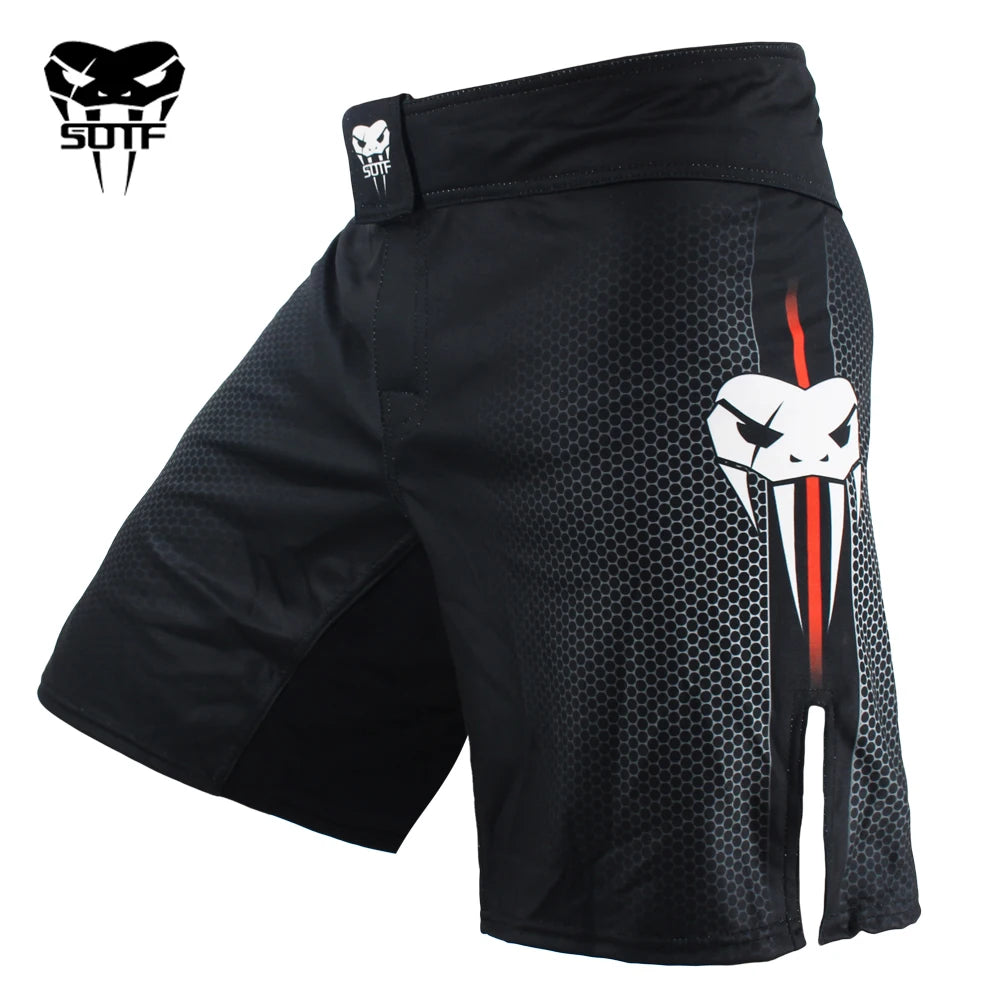 SOTF mma Adults Venomous snake clothing fight Red geometric boxing shorts Tiger Muay Thai mma shorts boxing shorts sanda