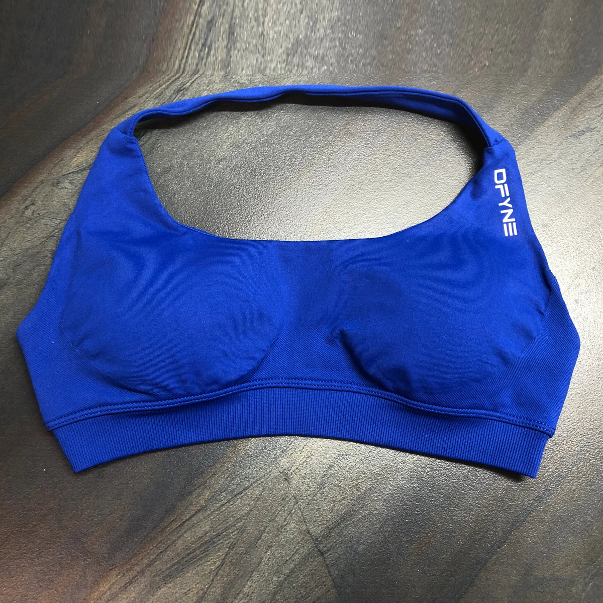 Dfyne Impact Seamless Halter Sports Bra – Women's Medium Support Padded Gym & Yoga Top